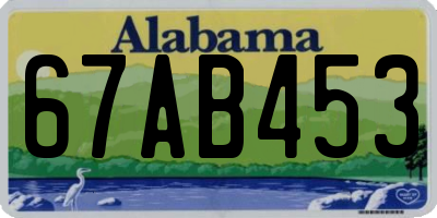 AL license plate 67AB453