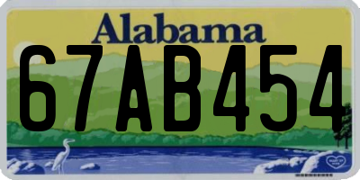 AL license plate 67AB454