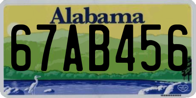AL license plate 67AB456