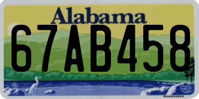 AL license plate 67AB458