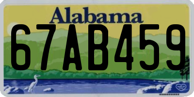 AL license plate 67AB459