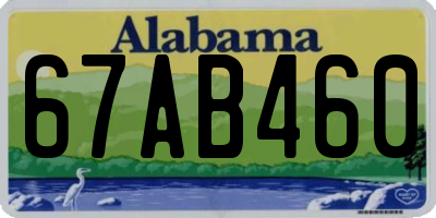AL license plate 67AB460
