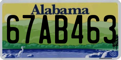 AL license plate 67AB463