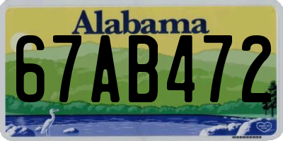 AL license plate 67AB472