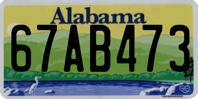 AL license plate 67AB473