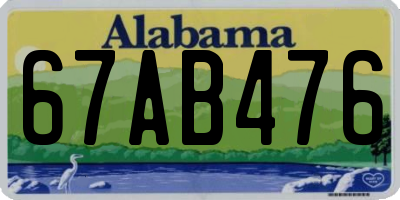 AL license plate 67AB476