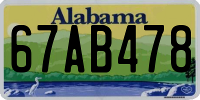 AL license plate 67AB478