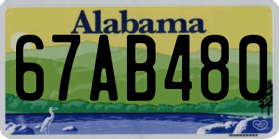 AL license plate 67AB480