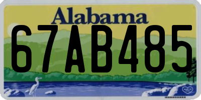 AL license plate 67AB485