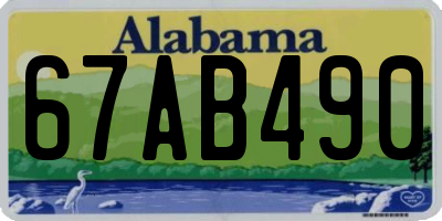 AL license plate 67AB490
