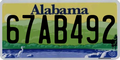 AL license plate 67AB492