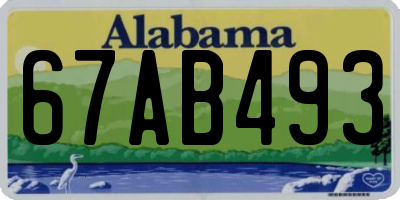 AL license plate 67AB493
