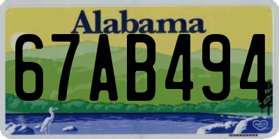 AL license plate 67AB494