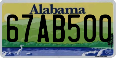 AL license plate 67AB500