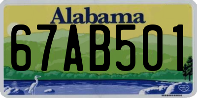 AL license plate 67AB501