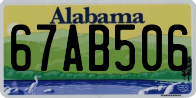AL license plate 67AB506