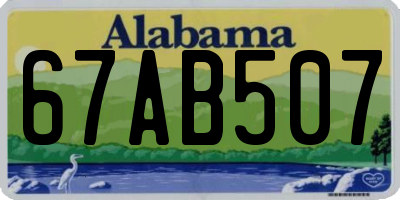AL license plate 67AB507