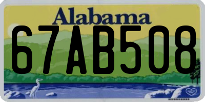 AL license plate 67AB508