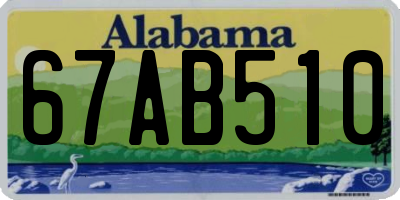AL license plate 67AB510