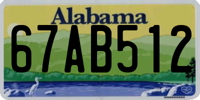 AL license plate 67AB512
