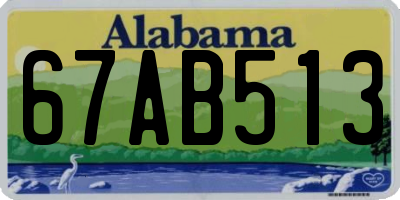 AL license plate 67AB513