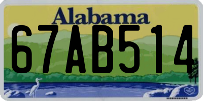 AL license plate 67AB514