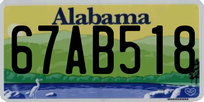 AL license plate 67AB518