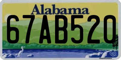 AL license plate 67AB520