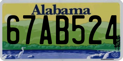 AL license plate 67AB524