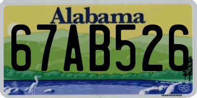 AL license plate 67AB526