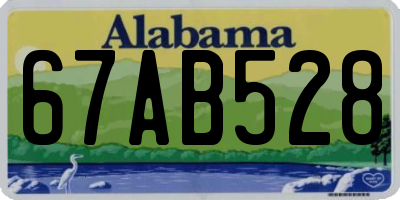 AL license plate 67AB528