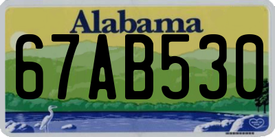 AL license plate 67AB530