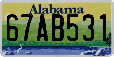 AL license plate 67AB531