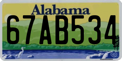 AL license plate 67AB534