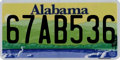 AL license plate 67AB536