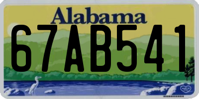 AL license plate 67AB541