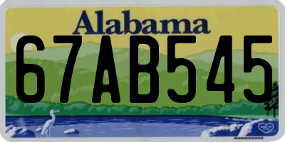 AL license plate 67AB545