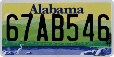 AL license plate 67AB546