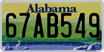AL license plate 67AB549