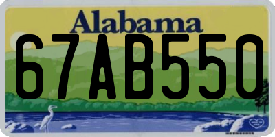 AL license plate 67AB550