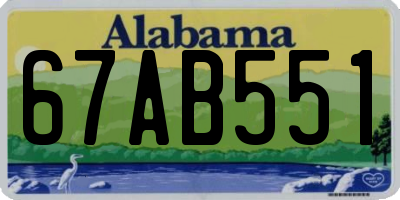 AL license plate 67AB551