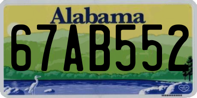 AL license plate 67AB552
