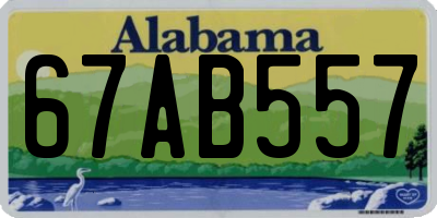 AL license plate 67AB557