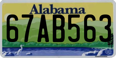 AL license plate 67AB563