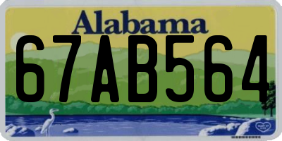 AL license plate 67AB564