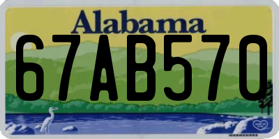 AL license plate 67AB570