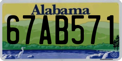 AL license plate 67AB571