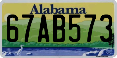 AL license plate 67AB573