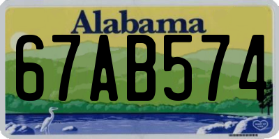 AL license plate 67AB574
