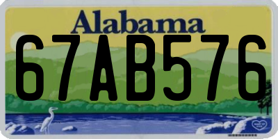 AL license plate 67AB576